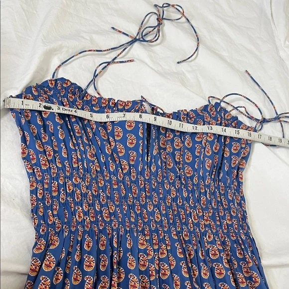 Doen Rhoda Organic Cotton Poplin Sundress Women's M Mazarine Sunrise Paisley - Picture 16 of 16